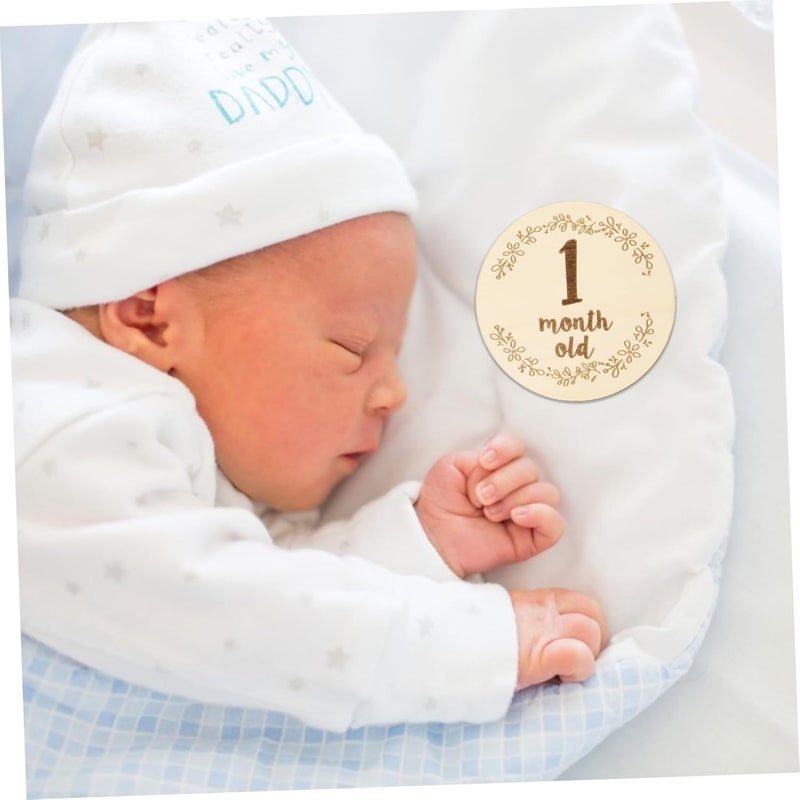 UPKOCH 6Pcs Double Sided Newborn Milestone Cards For Photography Monthly Announcements - Image 2